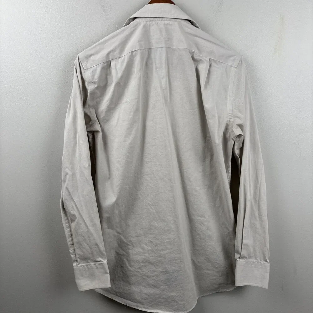 Ralph Lauren Dress shirt Mens 14 1/2 - 32/33 Beige Slim Fit Stretch Long Sleeve